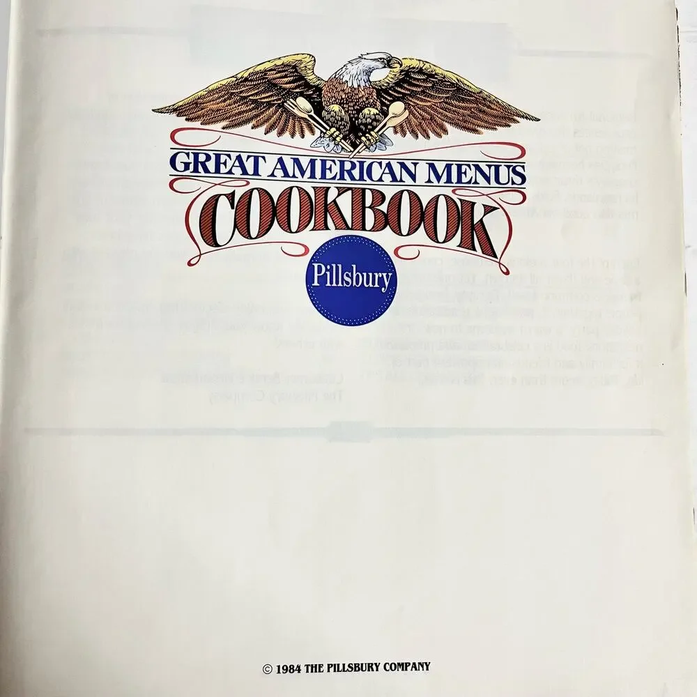 Great American‎ Menus Cookbook by Pillsbury Editors 1984